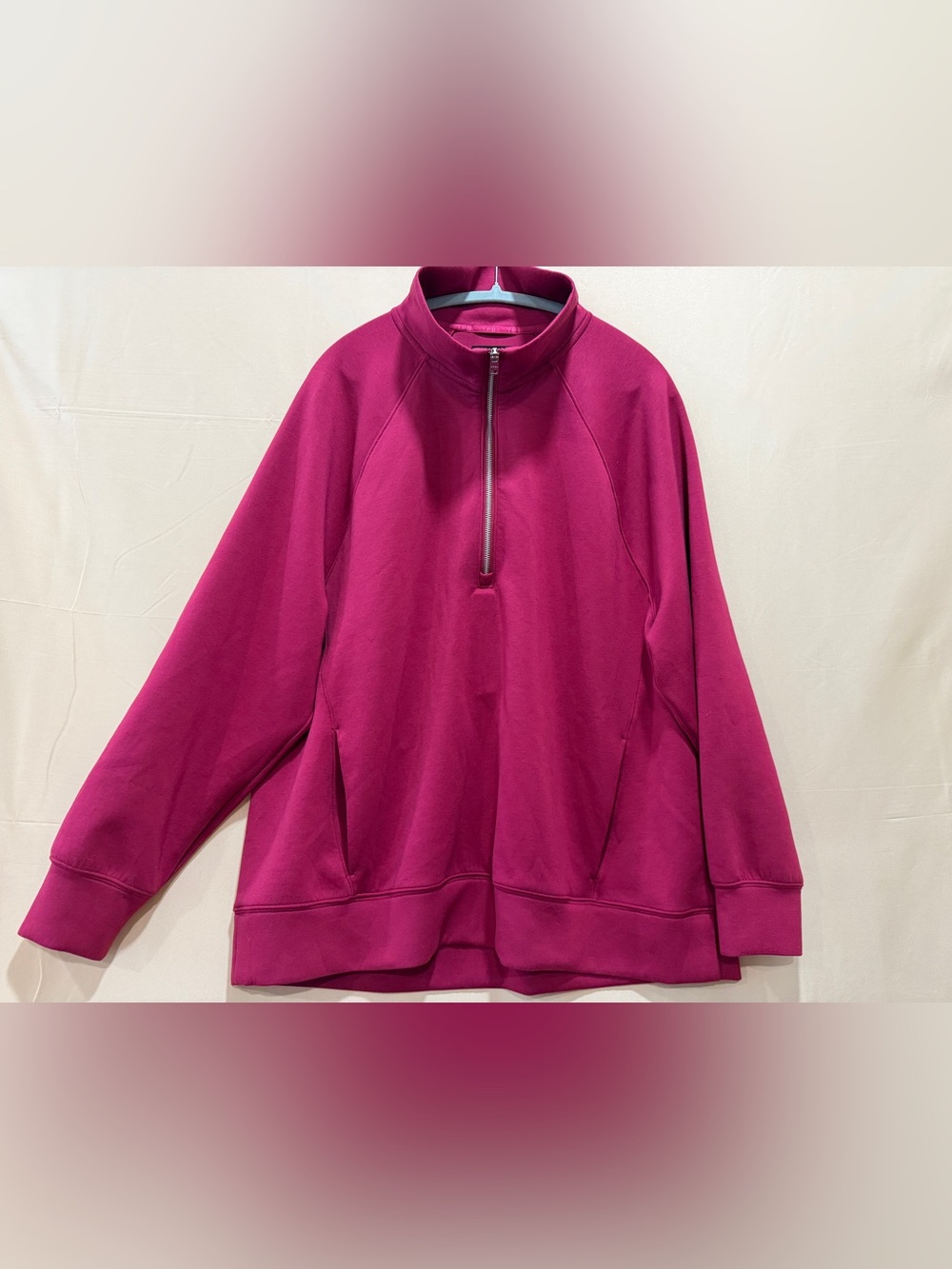 Abercrombie YPB Quarter Zip Pullover Sweatshirt Burgundy Women's XL Athleisure